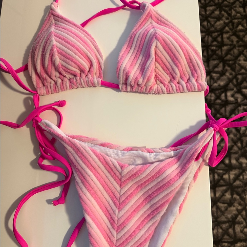 Triangl Swimwear Pink Striped Bikini